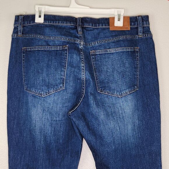 J. Crew Blue Med Wash Slim Broken In Boyfriend Jeans Raw Hem Size 32/14 - Picture 7 of 12